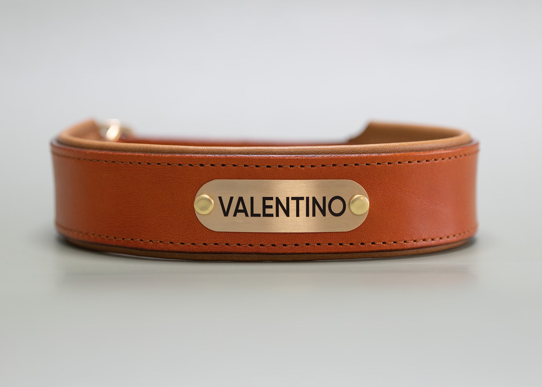 Riemen Halsband mit Leder-Zugstopp