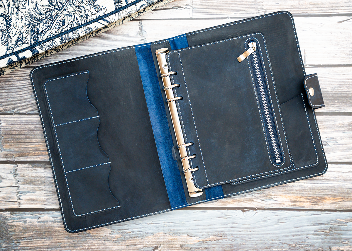 Leder Ringbuch, crazy horse,  personalisierbar, A5