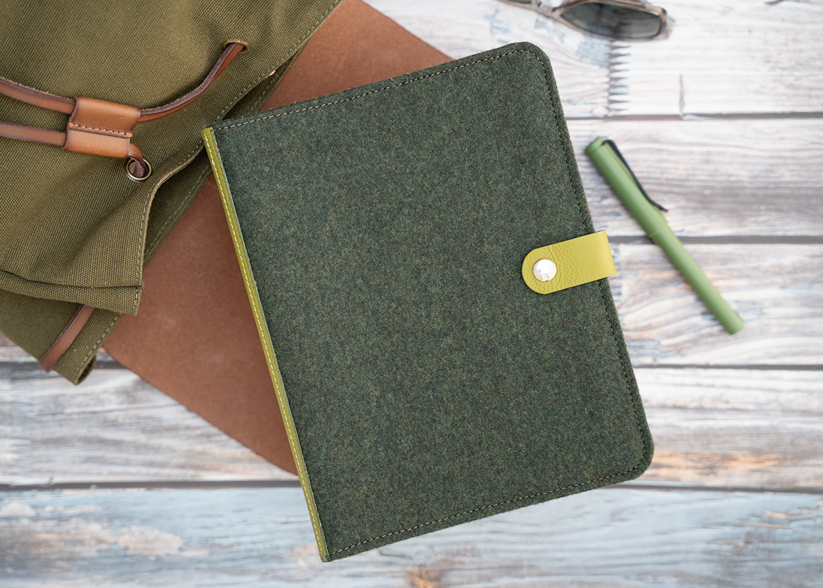 Leder Ringbuch im Filofax-Stil, Tuchloden trifft auf Leder, A5