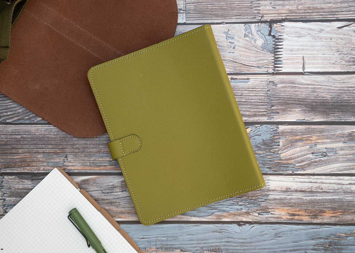 Leder Ringbuch im Filofax-Stil, Tuchloden trifft auf Leder, A5