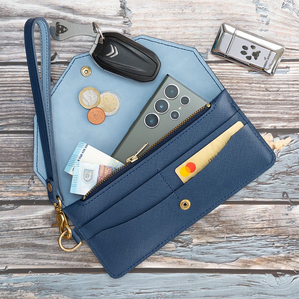 Saffiano Clutch blau, unisex (french navy)