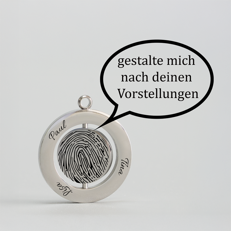 Drehbares Medaillon mit Abdruck