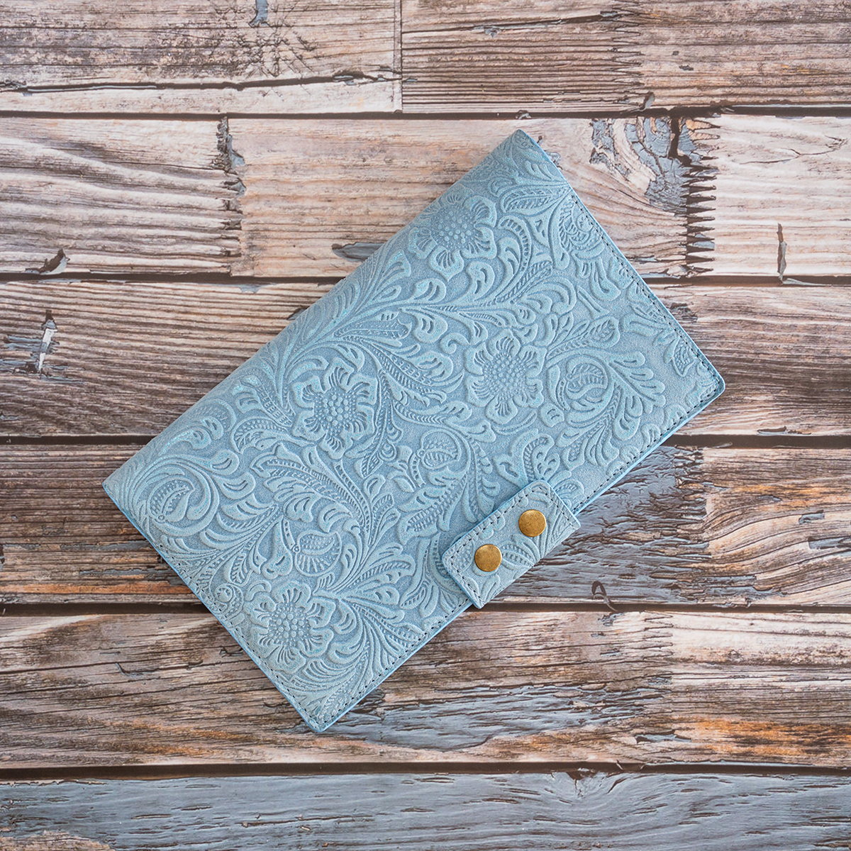 Travel Wallet geprägtes Leder mit Blumenmuster
