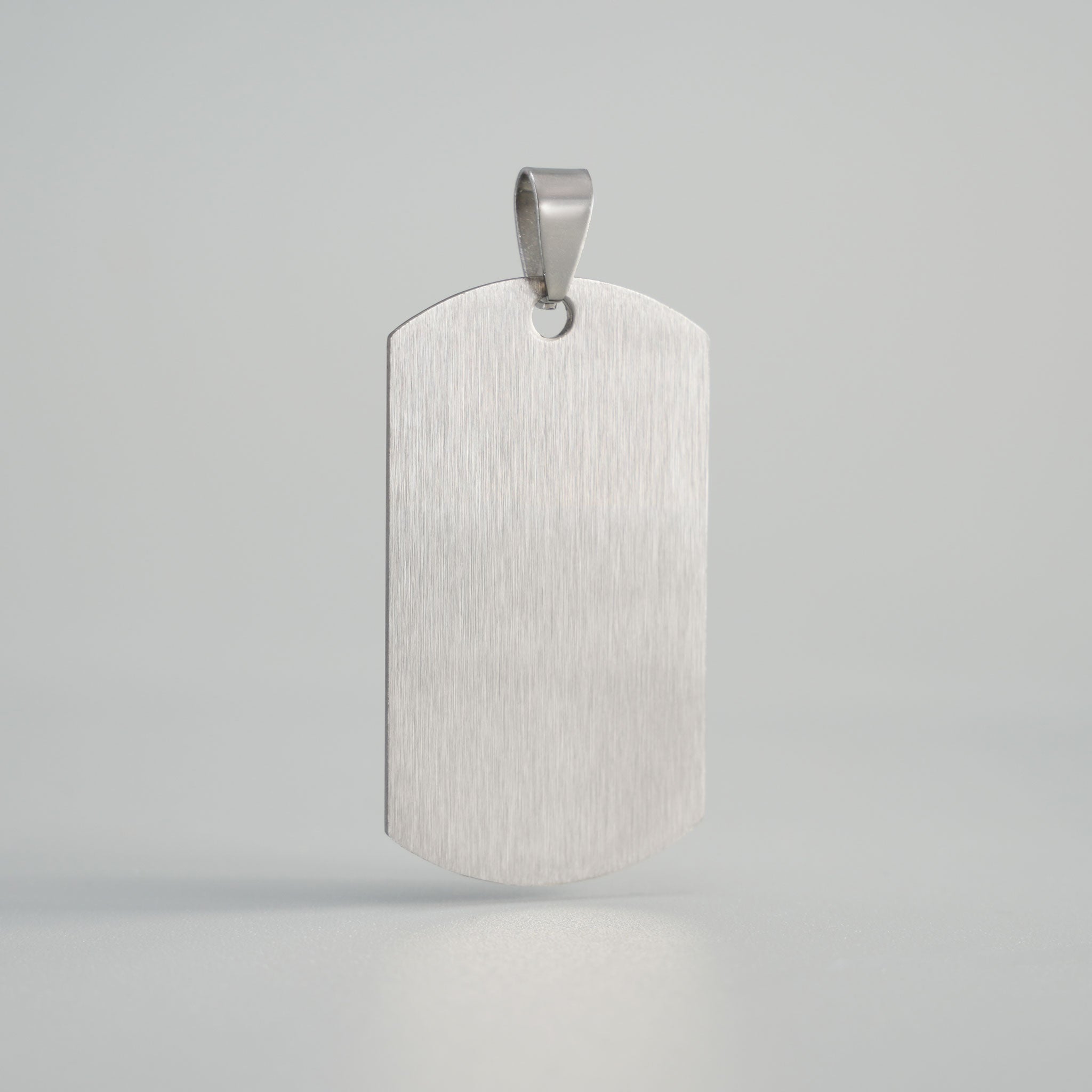 Blanko Edelstahl Kettenanhänger mit matt gebürsteter Oberfläche