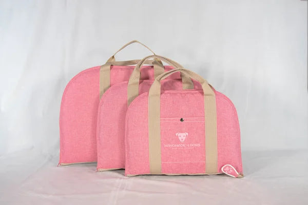 DOG BED TO GO PINK/PINK LINEN LOOK