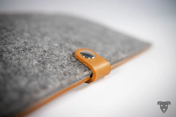 Ring binder A5 leather-felt combination