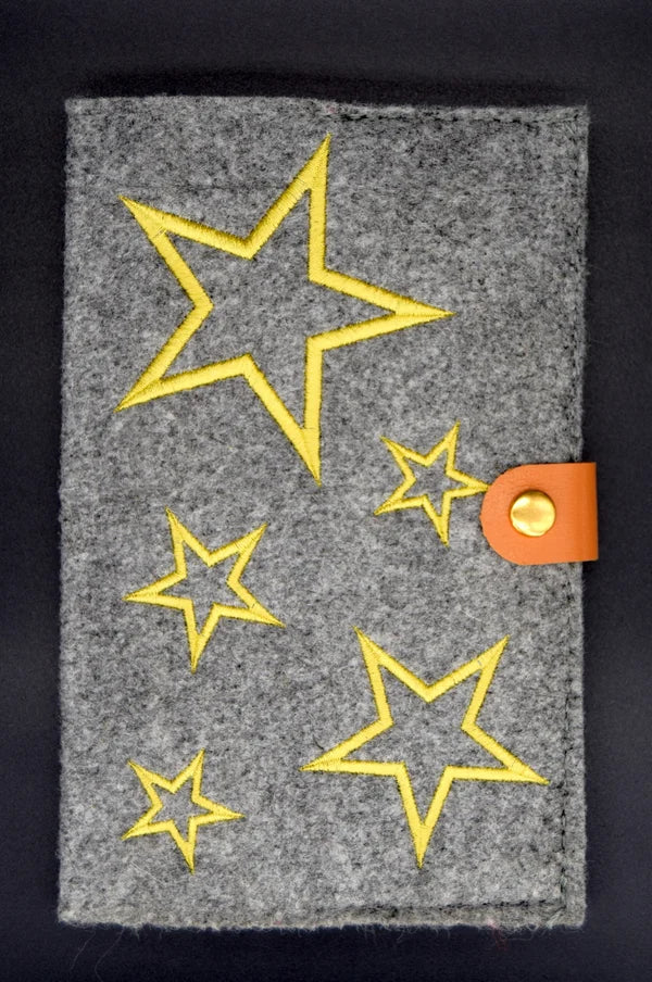 Vaccination certificate cover "star design - yellow"