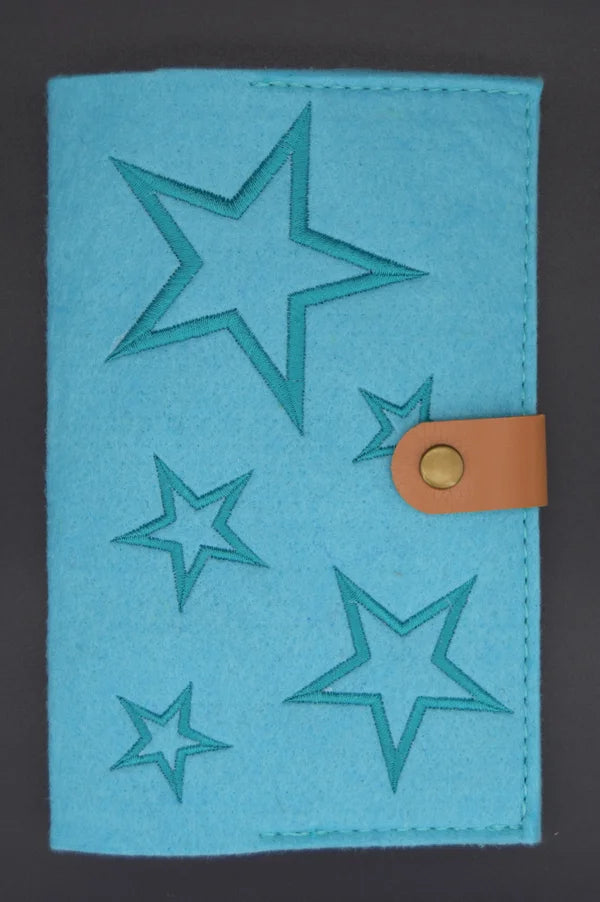 Vaccination certificate cover "star design - dark turquoise"