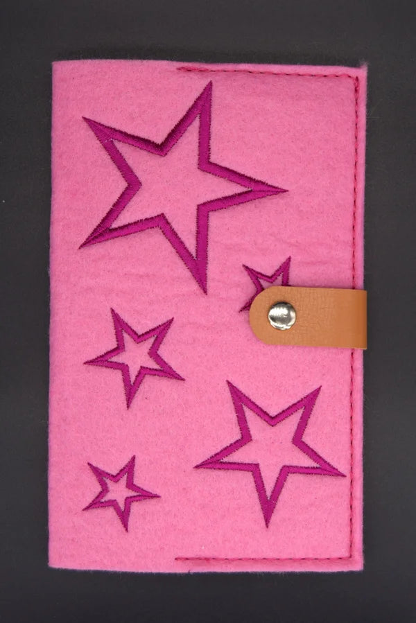 Vaccination certificate cover "star design - pink"