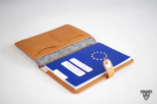 Impfpasshülle, EU-Heimtierausweishülle LEDER&FILZ Kombination - GRAU