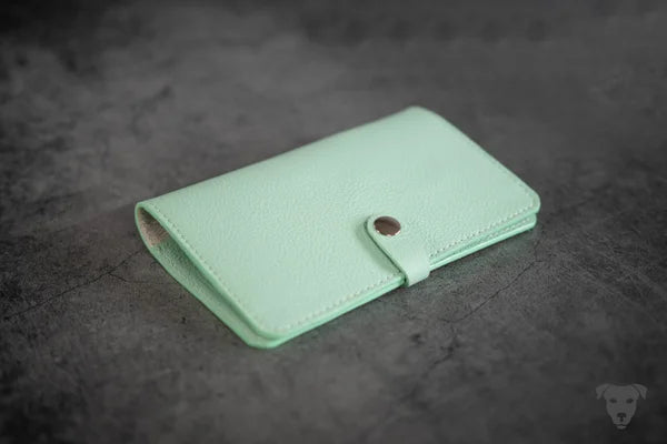 Vaccination certificate cover, EU pet passport cover MINT GREEN