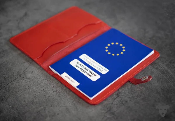 Vaccination passport cover, EU pet ID cover SIGNAL RED