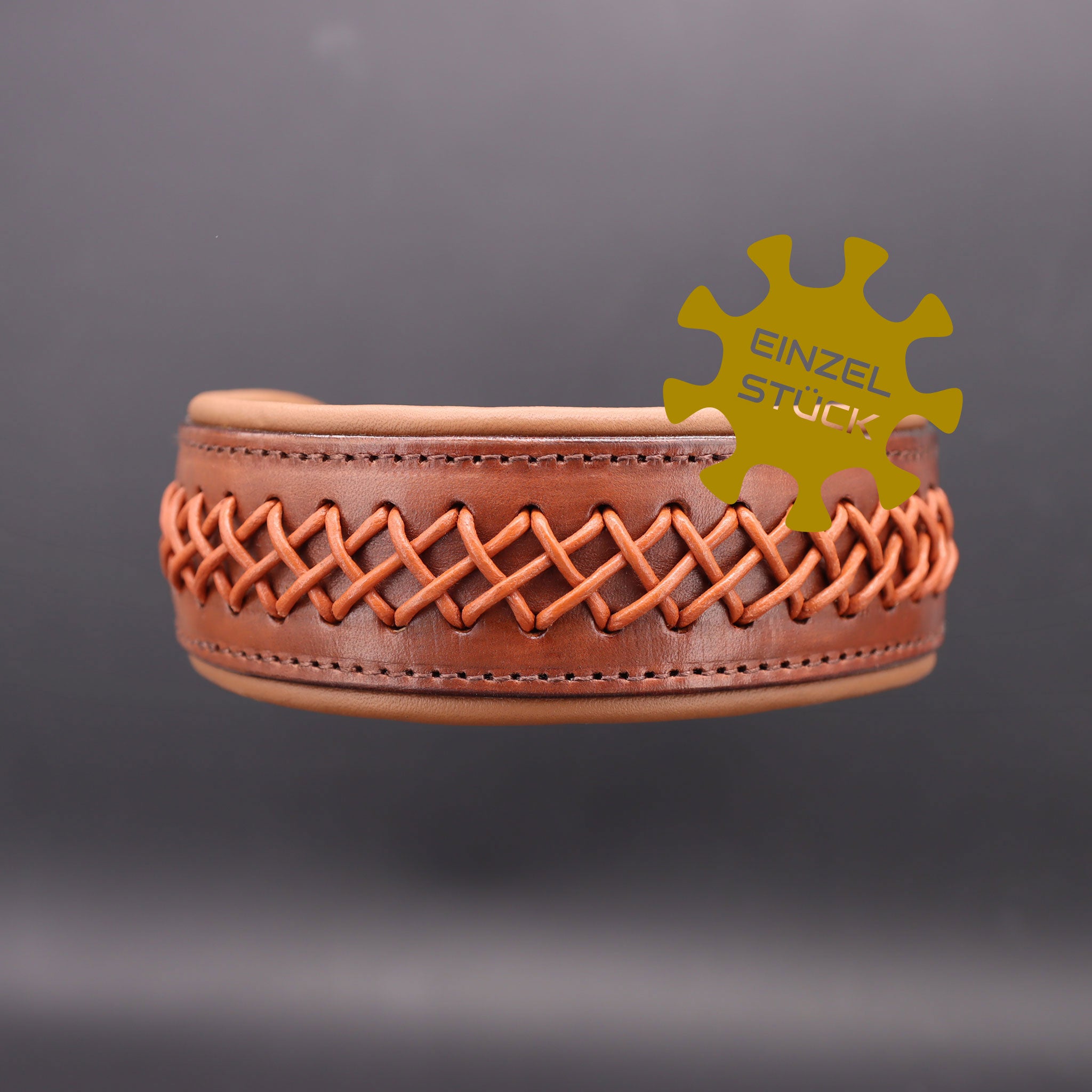 Exklusives Einzelstück Hundehalsband aus Leder mit Siegel Einzelstück