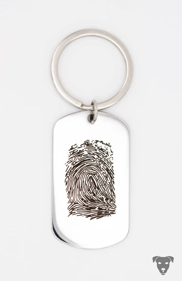 handmade-4-dogs, laser gravierter Schlüsselanhänger, Schmuck mit graviertem Pfotenabdruck, graviertem Nasenabdruck vom Hund, graviertem Baby Fußabdruck, gravierter Fingerabdruck
