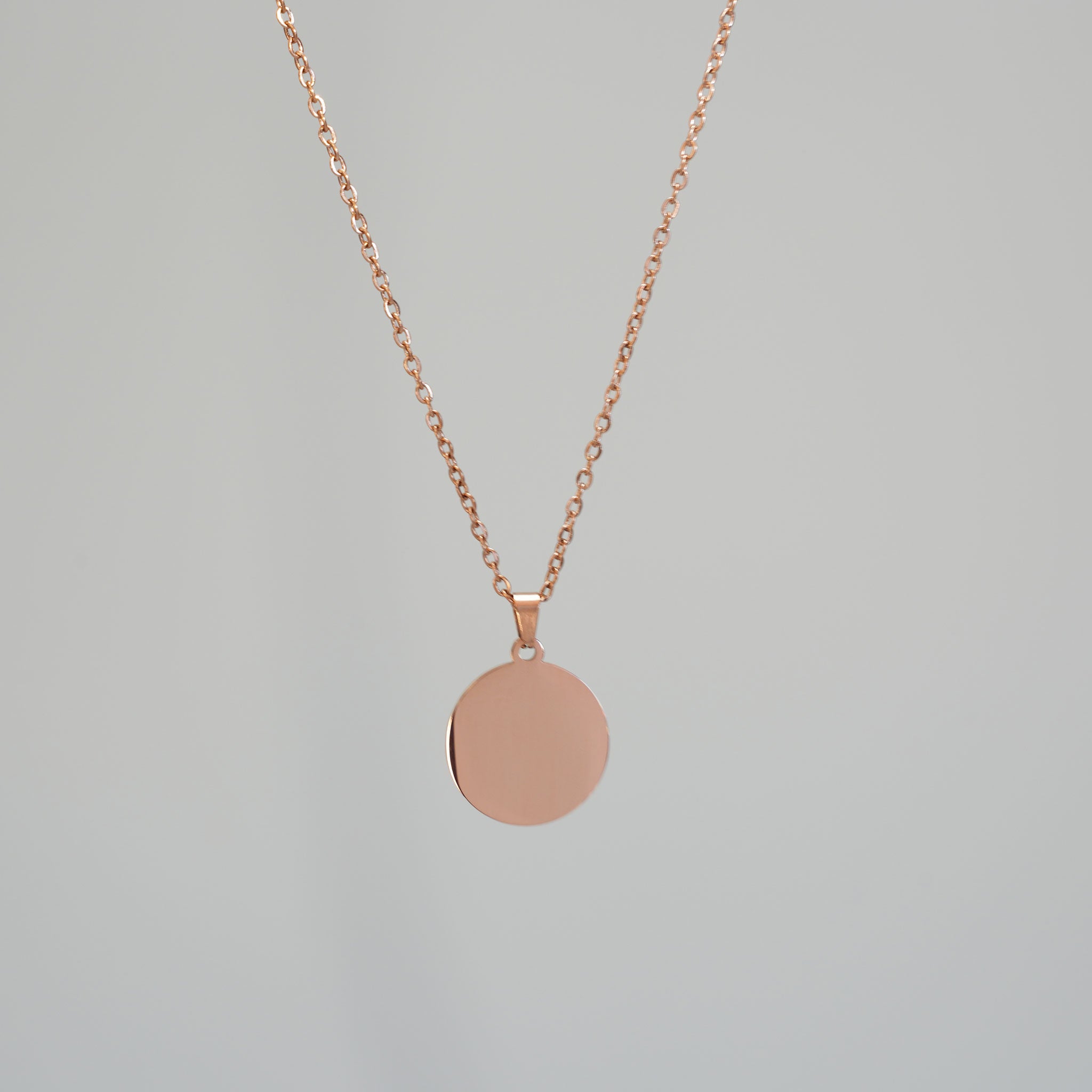 Personalisierbare Halskette aus Edelstahl in Roségold ohne Gravur