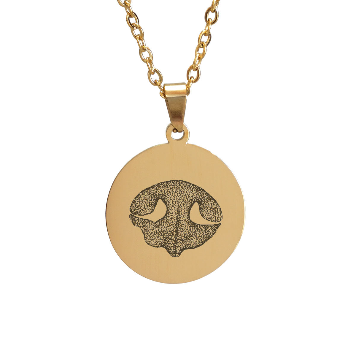 Personalisierte Goldkette mit individuellem Nasenabdruck vom Hund