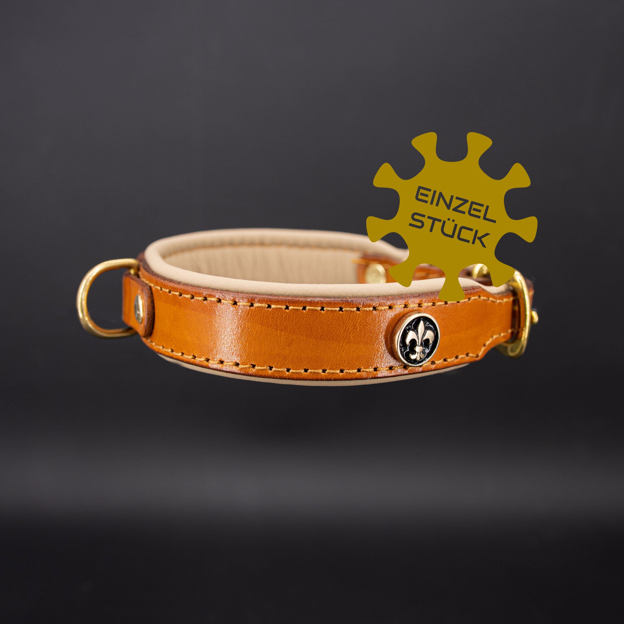 Exklusives Einzelstück: Lederhalsband für Terrier mit "Einzelstück" Markierung