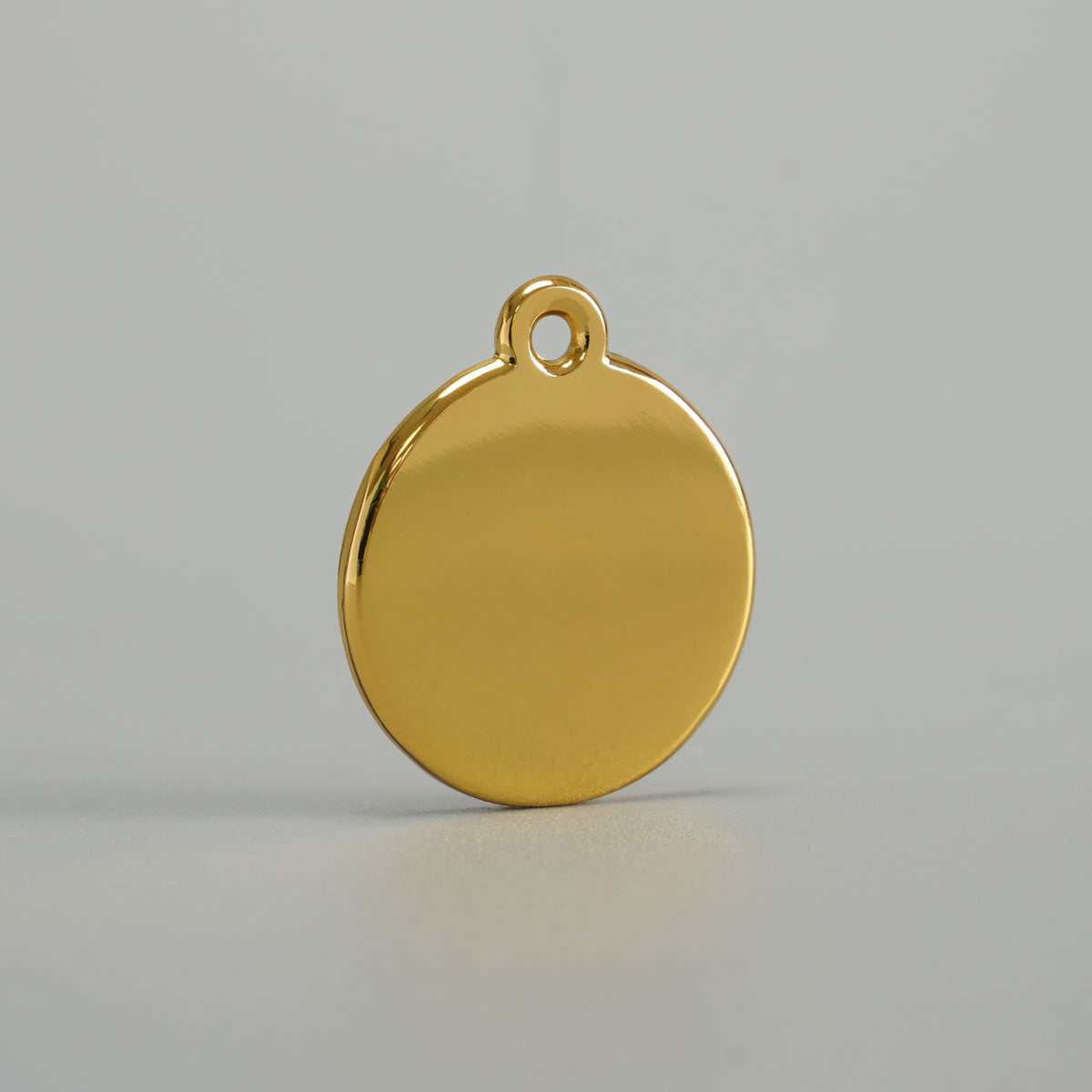 Goldene Hundemarke mit erhabener Pfote blanke Rückseite