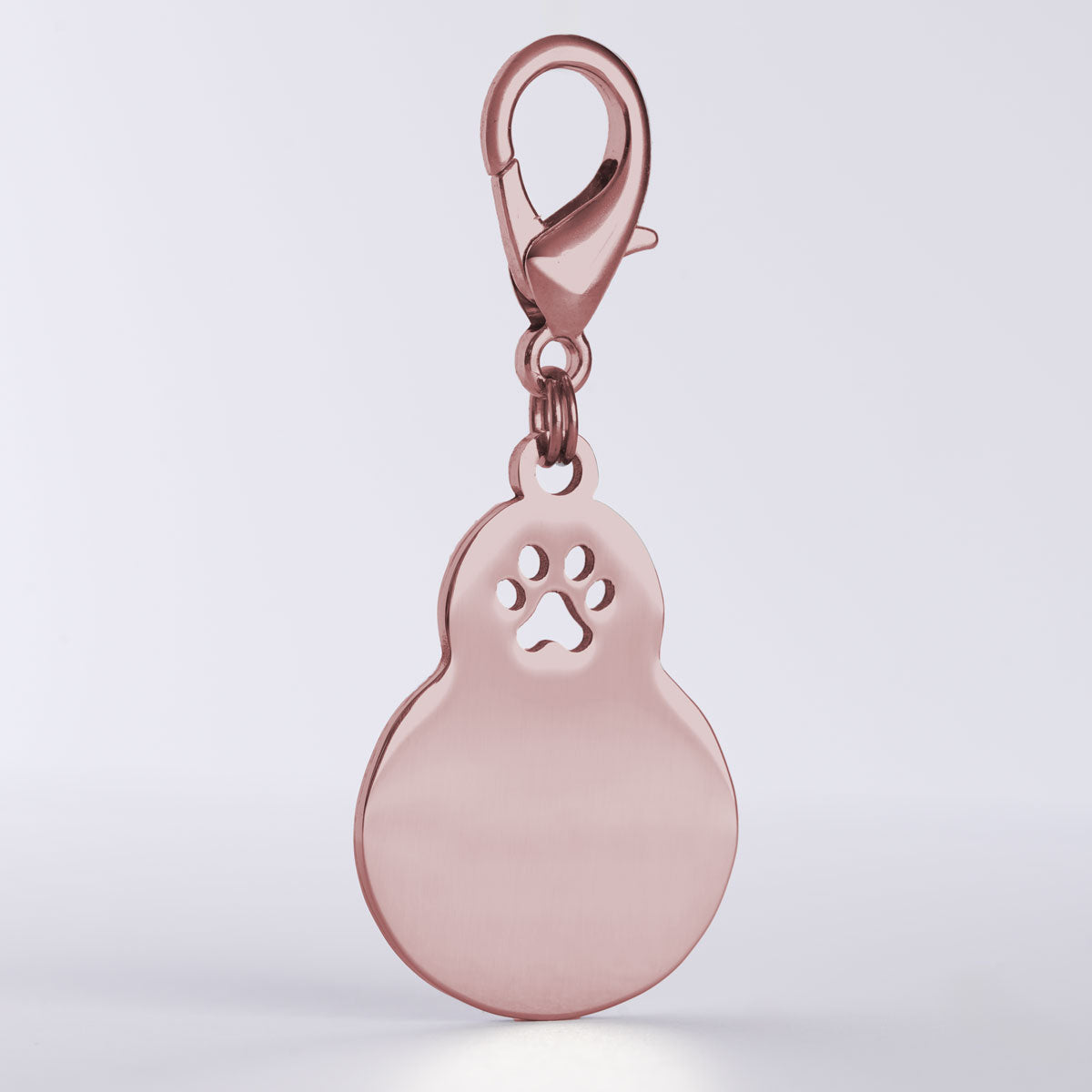 Blanko Hundemarke Kalebasse in Rosegold mit Karabinerhaken