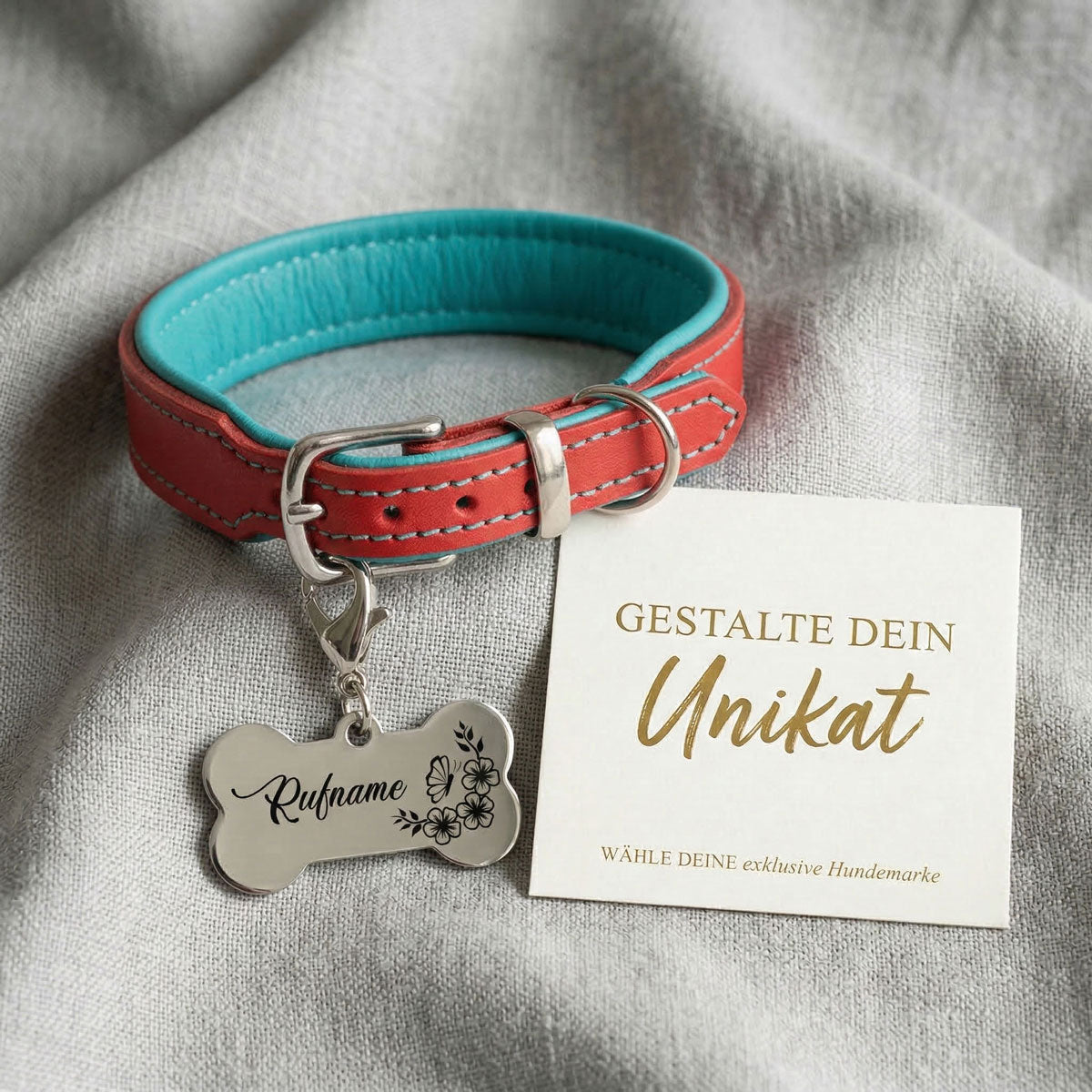 Personalisierte Hundemarken Knochen aus Edelstahl in verschiedenen Farben