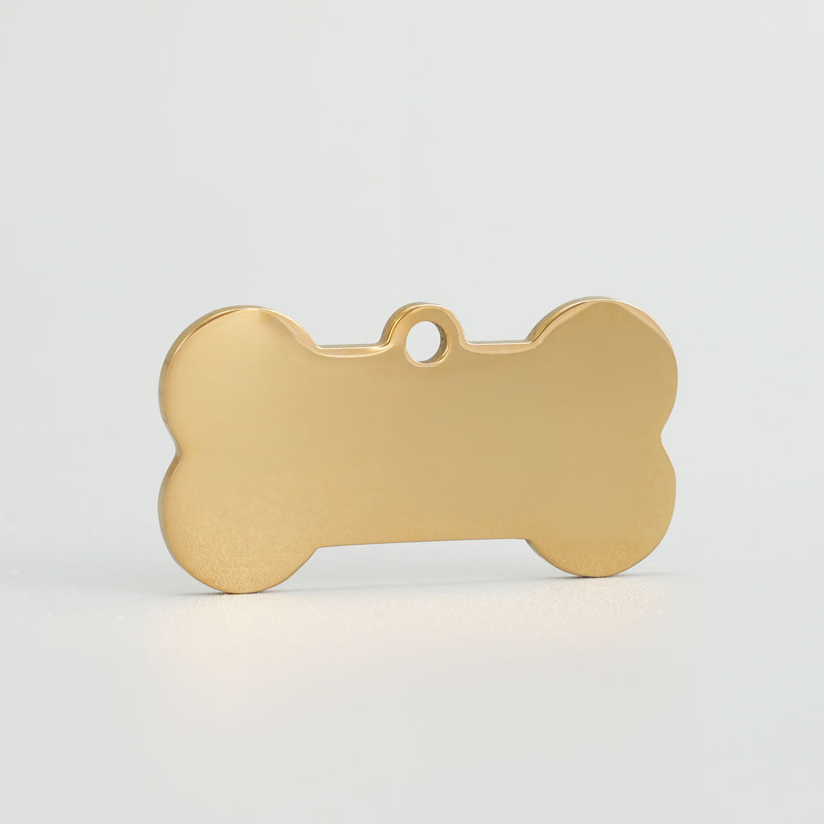 Hundemarke Knochen Edelstahl Gold blanko