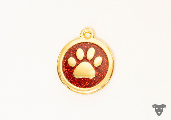 Hundemarke rund, GOLDENE PFOTE