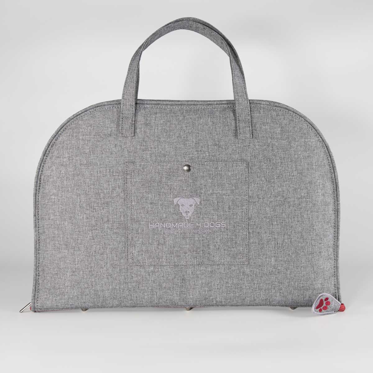 Geschlossenes Hundereisebett Dog Bed to Go in Grau meliert mit kurzen Tragegriffen