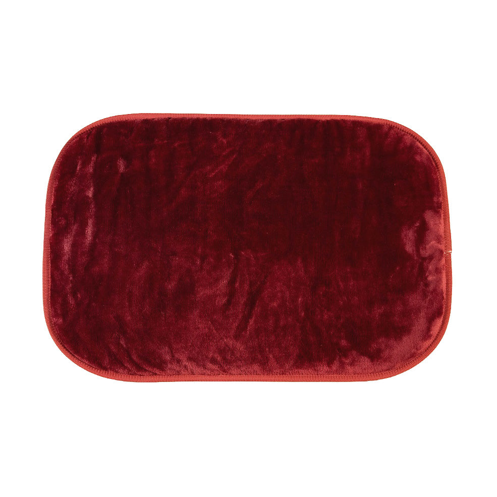 Dog Bed To Go LIGHT Hundereisebett mit bordeauxfarbener Microfaser-Liegefläche, 4 cm Polsterung und orangefarbener Einfassung von handmade4dogs.