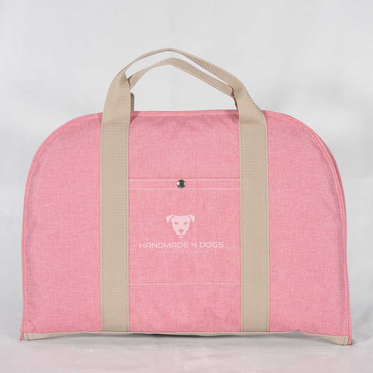 Hundereisebett Dog Bed To Go Pink in Leinenoptik geschlossen von vorne