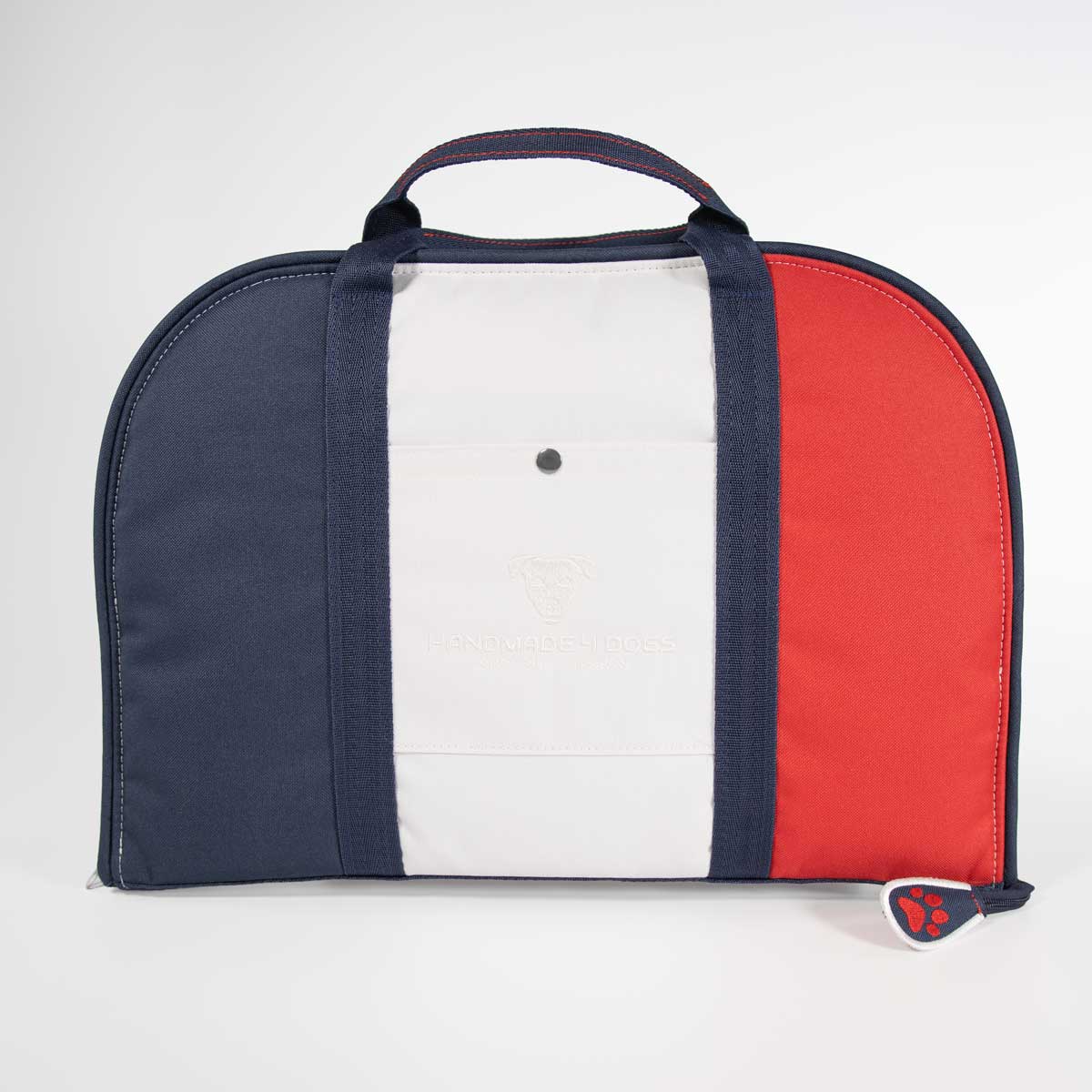 Geschlossenes Hundereisebett Vive la France in Blau Weiß Rot