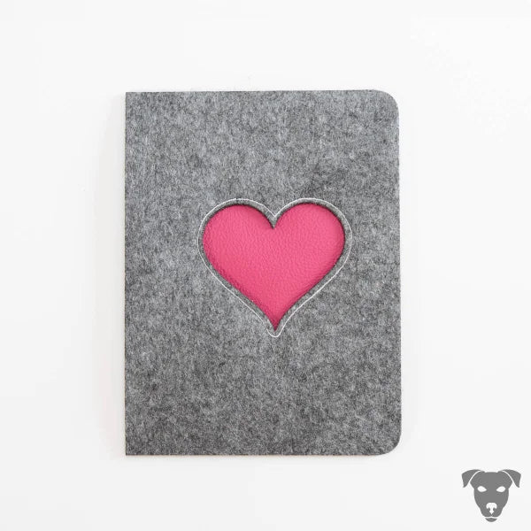 Vaccination passport cover, EU pet ID cover LEATHER &amp; FELT combination “Laser Cutout”