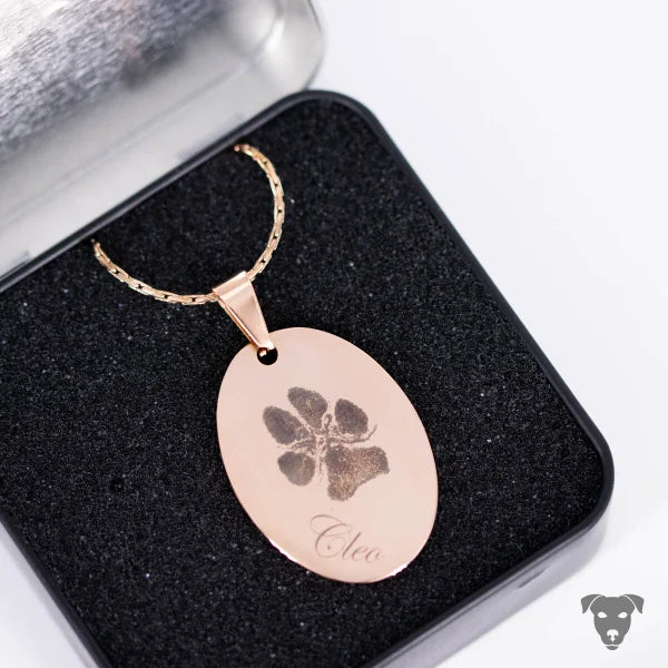 Paw print pendant OVAL
