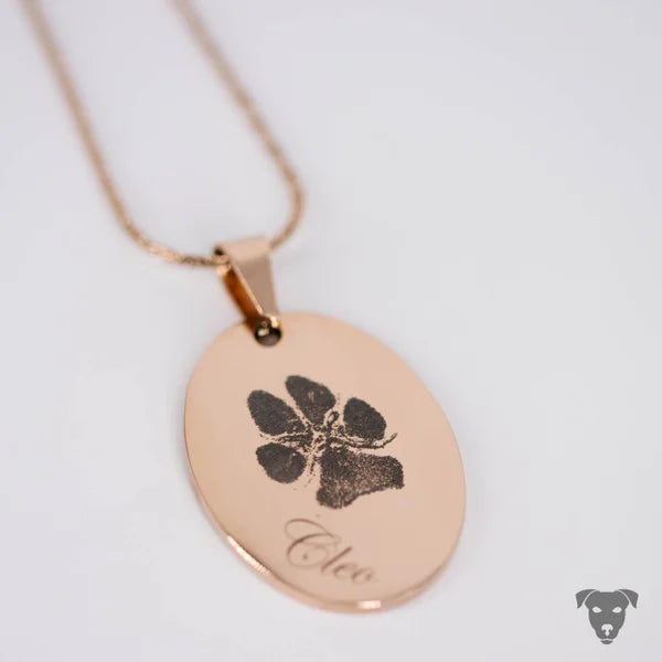 Paw print pendant OVAL