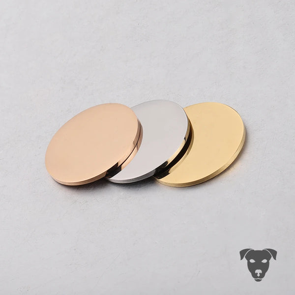 Nahaufnahme der blanko Edelstahlplatten-Farbauswahl