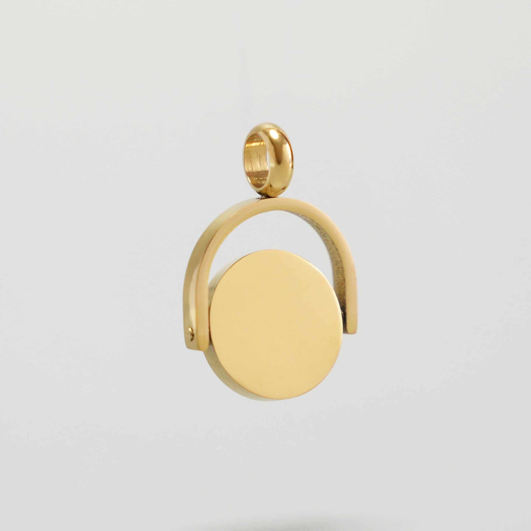 Elegantes Drehmedaillon in Gold-Optik ohne Gravur