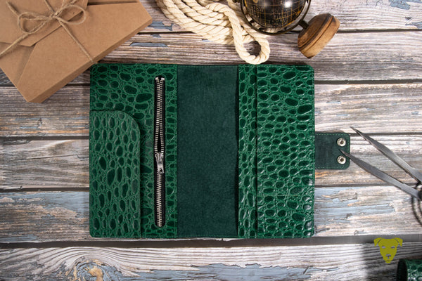 Travel Wallet CROCO GREEN