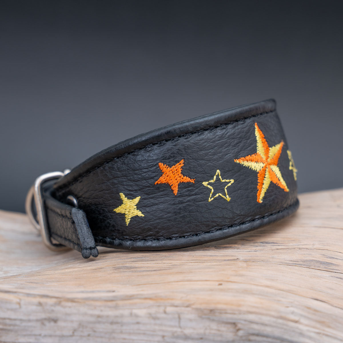 Windspielhalsband Leder Sterne | Handarbeit fr Italienische Windspiele